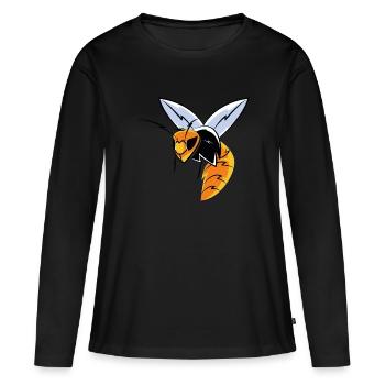 Guêpe insecte - T-shirt manches longues Premium bio Femme - noir - Devant - Julia (174cm)