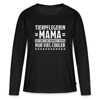 Tierpflegerin Spruch Lustig Tierpflegerin Geschenk - Frauen Premium Bio Langarmshirt - Schwarz - Vorne - Julia (174cm)
