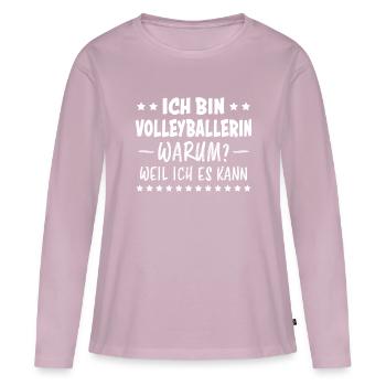 Volleyballerin Spruch Fun Beachvolleyball Geschenk - Frauen Premium Bio Langarmshirt - Altrosa - Vorne - Julia (174cm)