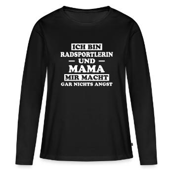 Radsportlerin Mountainbike Radfahrerin Geschenk - Frauen Premium Bio Langarmshirt - Schwarz - Vorne - Julia (174cm)