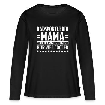 Radsportlerin Mountainbike Radfahrerin Geschenk - Frauen Premium Bio Langarmshirt - Schwarz - Vorne - Julia (174cm)