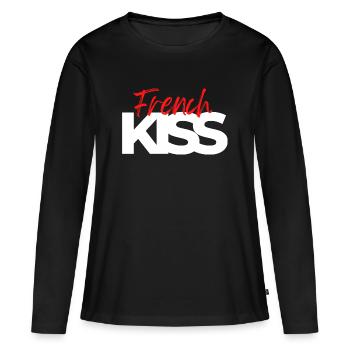 Zungenkuss - Frauen Premium Bio Langarmshirt - Schwarz - Vorne - Julia (174cm)