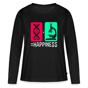 Molécule de formule structurelle - T-shirt manches longues Premium bio Femme - noir - Devant - Julia (174cm)