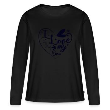 J’aime mon fils - T-shirt manches longues Premium bio Femme - noir - Devant - Julia (174cm)