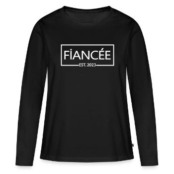 Verlobte Est. 2023 - Braut zu werden - Verlobungsfeier - Frauen Premium Bio Langarmshirt - Schwarz - Vorne - Julia (174cm)