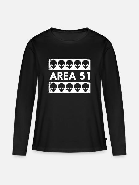 AREA 51 - Frauen Premium Bio Langarmshirt - Schwarz