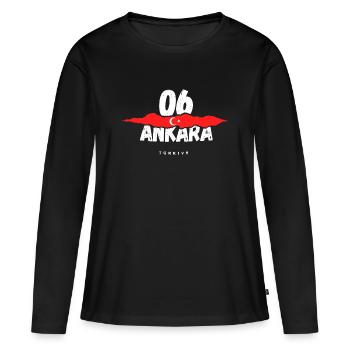 06 Ankara Türkiye Turquie - T-shirt manches longues Premium bio Femme - noir - Devant - Julia (174cm)