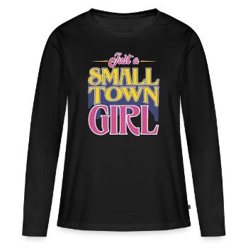 Juste un petit cadeau de fille de ville - T-shirt manches longues Premium bio Femme - noir - Devant - Julia (174cm)