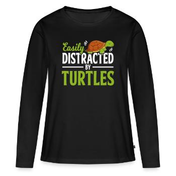 Turtle And Turtle - Women's Premium Organic Long Sleeve Shirt - black - Front - Julia (174cm)