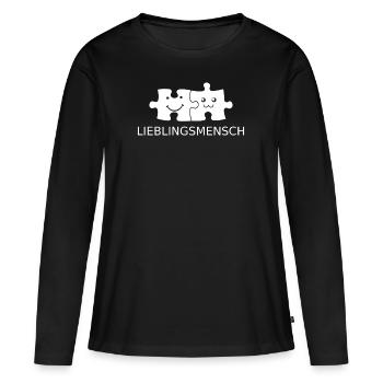 Lieblingsmensch Geschenkidee - Frauen Premium Bio Langarmshirt - Schwarz - Vorne - Julia (174cm)