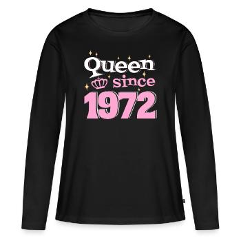 Reine Depuis 1972 Femme 50 Ans Anniversaire - T-shirt manches longues Premium bio Femme - noir - Devant - Julia (174cm)