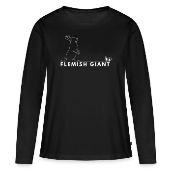 Géant flamand - T-shirt manches longues Premium bio Femme - noir - Devant - Julia (174cm)