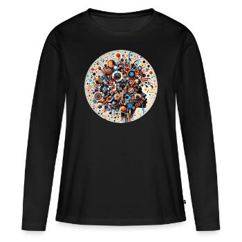 Afro-Chromatic Fusion Style - Women's Premium Organic Long Sleeve Shirt - black - Front - Julia (174cm)
