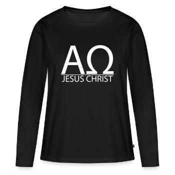 Alpha und Omega - Frauen Premium Bio Langarmshirt - Schwarz - Vorne - Julia (174cm)