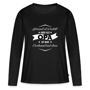 OPA - Frauen Premium Bio Langarmshirt - Schwarz - Vorne - Julia (174cm)