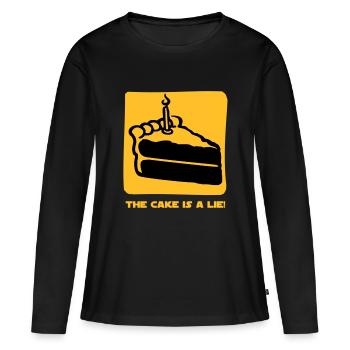 The Cake is a Lie - T-shirt manches longues Premium bio Femme - noir - Devant - Julia (174cm)