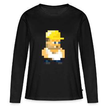 Worker - Frauen Premium Bio Langarmshirt - Schwarz - Vorne - Julia (174cm)