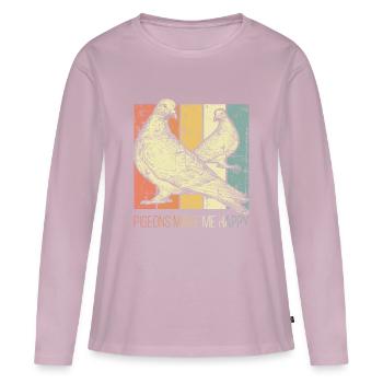 Brieftauben Taube - Frauen Premium Bio Langarmshirt - Altrosa - Vorne - Julia (174cm)