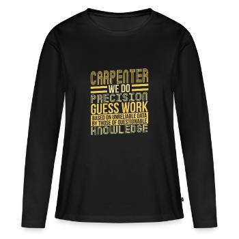 charpentier - T-shirt manches longues Premium bio Femme - noir - Devant - Julia (174cm)