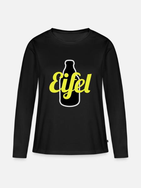 Eifel - Frauen Premium Bio Langarmshirt - Schwarz