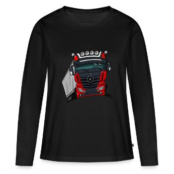 0807 M truck black red - Women's Premium Organic Long Sleeve Shirt - black - Front - Julia (174cm)