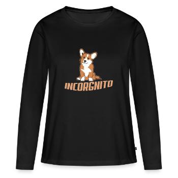 Corgi Dog Pun - T-shirt manches longues Premium bio Femme - noir - Devant - Julia (174cm)