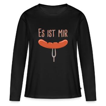 Es ist mir Wurst - Frauen Premium Bio Langarmshirt - Schwarz - Vorne - Julia (174cm)