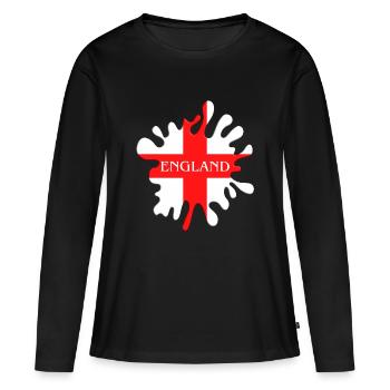 Drapeau anglais de Saint-Georges - T-shirt manches longues Premium bio Femme - noir - Devant - Julia (174cm)