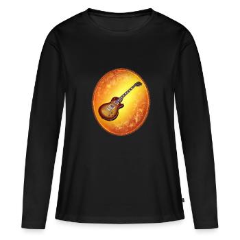 Guitare E - T-shirt manches longues Premium bio Femme - noir - Devant - Julia (174cm)