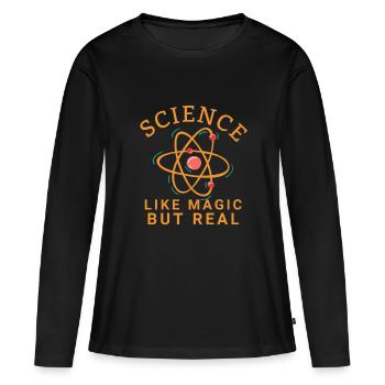 LA SCIENCE COMME LA MAGIE MAIS RÉELLE - RECHERCHE SCIENTIFIQUE - T-shirt manches longues Premium bio Femme - noir - Devant - Julia (174cm)