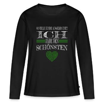 tierschutz hundeliebhaber hundeportrait lady - Frauen Premium Bio Langarmshirt - Schwarz - Vorne - Julia (174cm)
