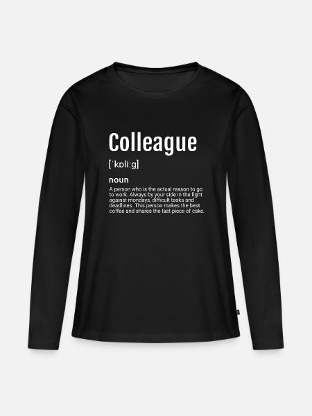 Työtoverin määritelmä - Premium økologisk langærmet T-shirt til kvinder - sort