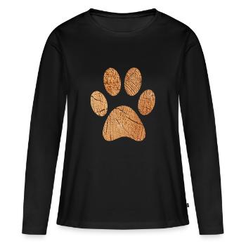 Hundepfote - Frauen Premium Bio Langarmshirt - Schwarz - Vorne - Julia (174cm)