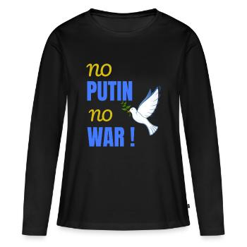 Pas de Poutine, pas de guerre ! - T-shirt manches longues Premium bio Femme - noir - Devant - Julia (174cm)