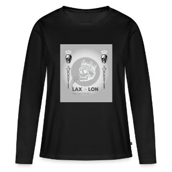 Crâne de voyageur en argent - T-shirt manches longues Premium bio Femme - noir - Devant - Julia (174cm)