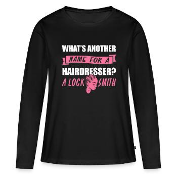 Coiffeur Coiffeur Coiffure Coiffure Coiffure Coiffure - T-shirt manches longues Premium bio Femme - noir - Devant - Julia (174cm)