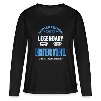 DIREKTOR BEI HOTEL BESTSELLER 🌟🌟 - Frauen Premium Bio Langarmshirt - Schwarz - Vorne - Julia (174cm)