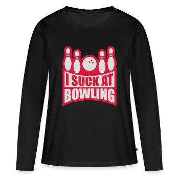 Je suis nul au bowling - T-shirt manches longues Premium bio Femme - noir - Devant - Julia (174cm)