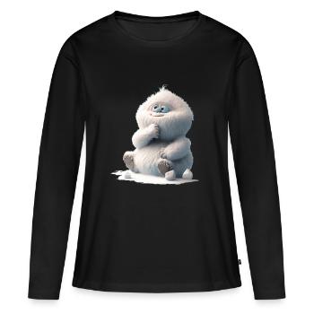 Bébé yéti - T-shirt manches longues Premium bio Femme - noir - Devant - Julia (174cm)