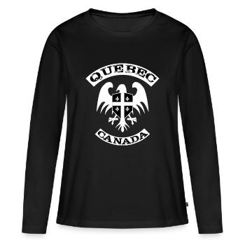 Québec - T-shirt manches longues Premium bio Femme - noir - Devant - Julia (174cm)