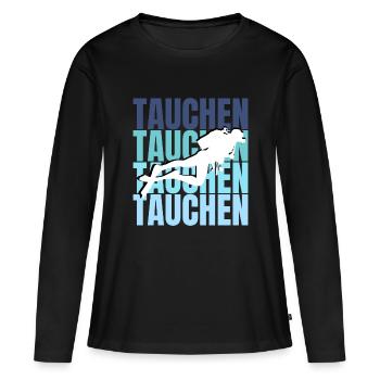 Diving Adventure: Exploring the Depths, Experiencing Freedom - Women's Premium Organic Long Sleeve Shirt - black - Front - Julia (174cm)
