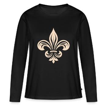 fleur de lys - T-shirt manches longues Premium bio Femme - noir - Devant - Julia (174cm)