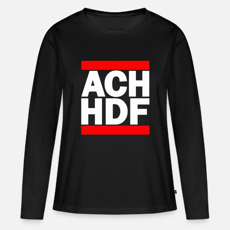ACH HDF cooles Design - Frauen Premium Bio Langarmshirt - Schwarz