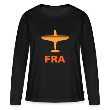 Flughafen Frankfurt - FRA - Deutschland - Frauen Premium Bio Langarmshirt - Schwarz - Vorne - Julia (174cm)