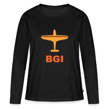 Flughafen Bridgetown - Barbados - Karibik - Frauen Premium Bio Langarmshirt - Schwarz - Vorne - Julia (174cm)