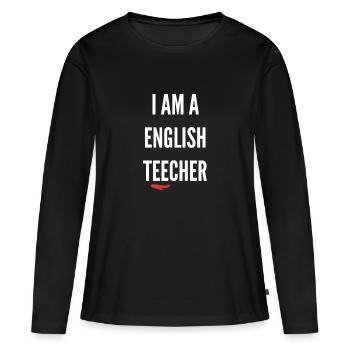 Abschiedsgeschenk für Klassenlehrer - Frauen Premium Bio Langarmshirt - Schwarz - Vorne - Julia (174cm)