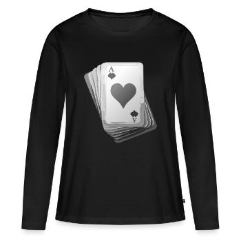 Cards black/white - Frauen Premium Bio Langarmshirt - Schwarz - Vorne - Julia (174cm)