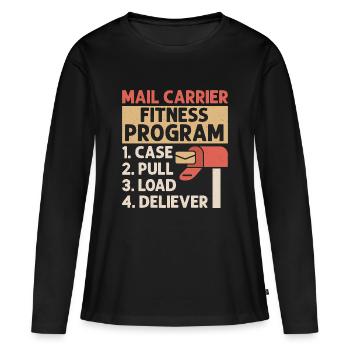 Mail Carrier Fitness Programm Postal Worker Mail - Frauen Premium Bio Langarmshirt - Schwarz - Vorne - Julia (174cm)