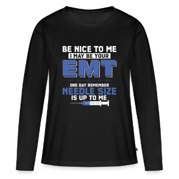 Je pourrais être votre ambulancier ambulancier un jour secouriste - T-shirt manches longues Premium bio Femme - noir - Devant - Julia (174cm)