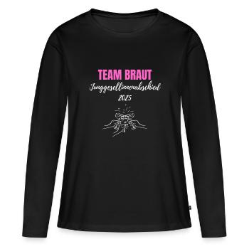 T-Shirt Junggesellinnenabschied schwarz Team Braut - Frauen Premium Bio Langarmshirt - Schwarz - Vorne - Julia (174cm)